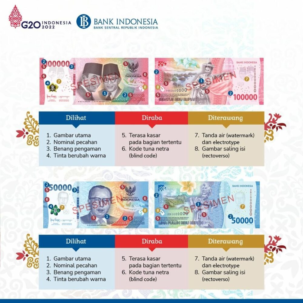 Ciri Uang Rupiah Baru 2022 Asli 1
